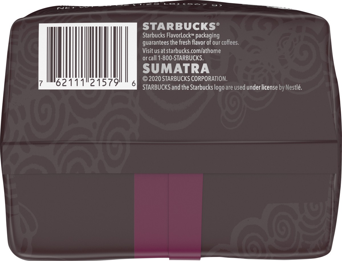 slide 6 of 9, Starbucks Ground Coffee—Dark Roast Coffee—Sumatra—100% Arabica—1 bag (20 oz), 20 oz