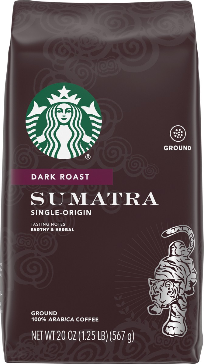 slide 7 of 9, Starbucks Ground Coffee—Dark Roast Coffee—Sumatra—100% Arabica—1 bag (20 oz), 20 oz