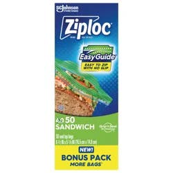 Ziploc Sandwich Bags with EasyGuide™ 50 Count