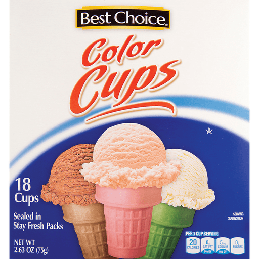 slide 1 of 1, Best Choice Color Cups Ice Cream Cones, 18 ct