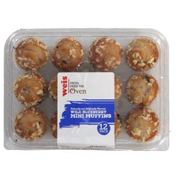 Weis Fresh From The Oven Wild Blueberry 12 Pack Mini Muffins