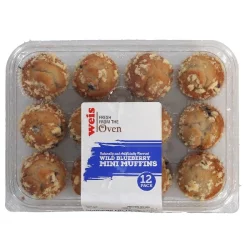Weis Fresh from the Oven Wild Blueberry 12 Pack Mini Muffins