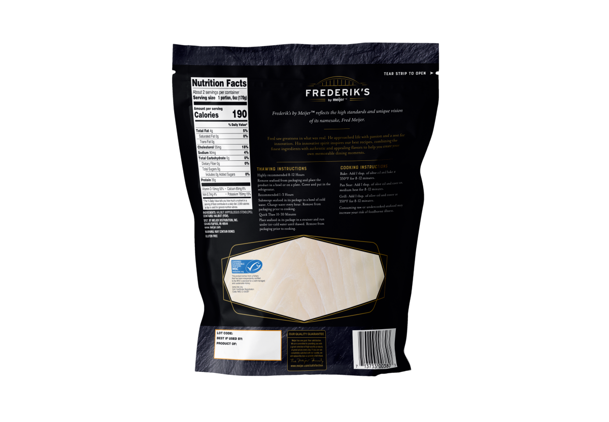 slide 2 of 2, Frederiks by Meijer Wild Caught Alaskan Halibut Portions, 12 oz, 12 oz
