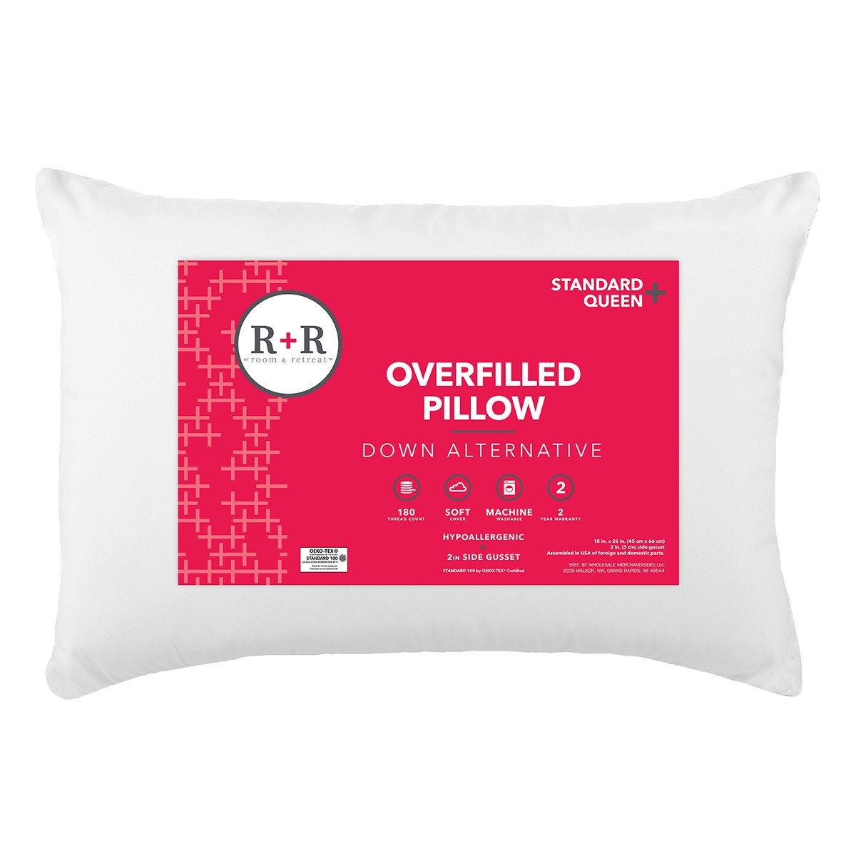slide 1 of 13, R+R Overfilled Pillow, 1 ct