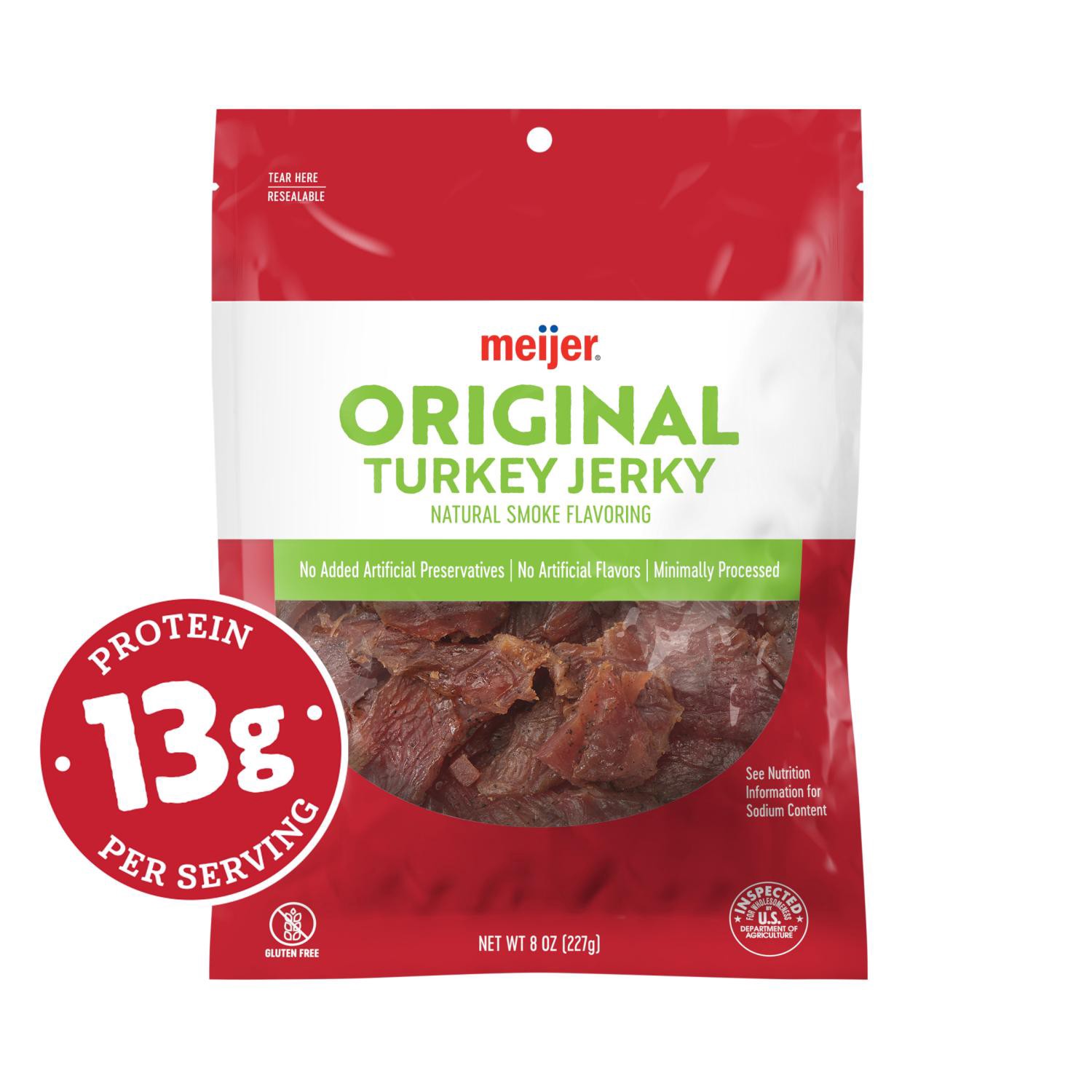 slide 1 of 3, Original Turkey Jerky, 8 Oz, 8 oz