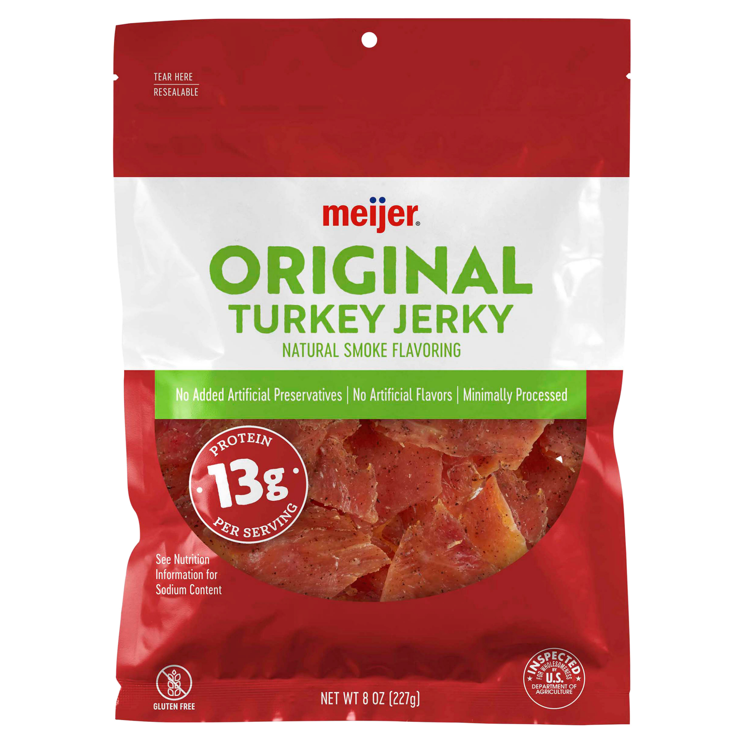 slide 1 of 1, Meijer Original Turkey Jerky - 8 oz, 8 oz