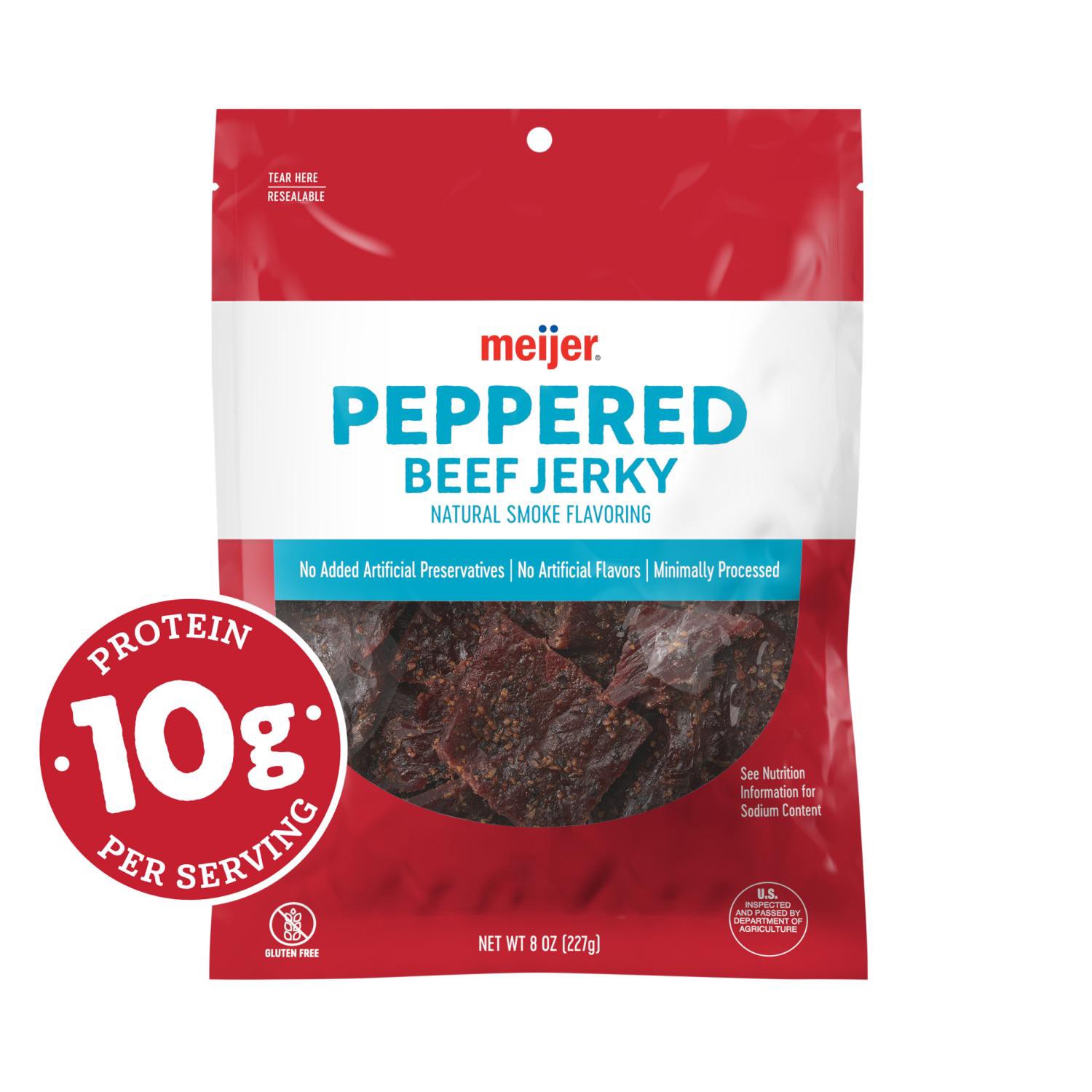 slide 1 of 3, Peppered Beef Jerky, 8 Oz, 8 oz