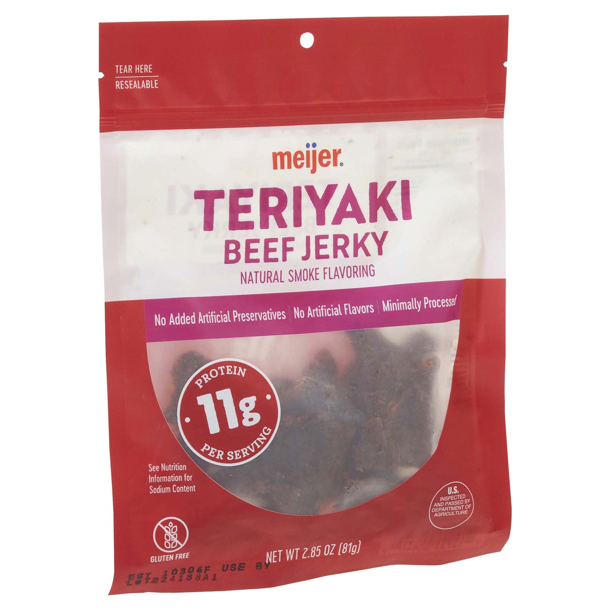 slide 4 of 5, Meijer Teriyaki Beef Jerky, 2.85 oz