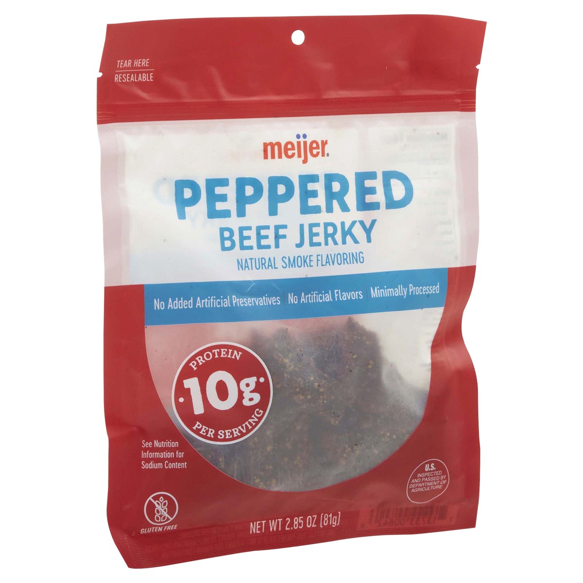 slide 4 of 5, Meijer Peppered Beef Jerky, 2.85 oz