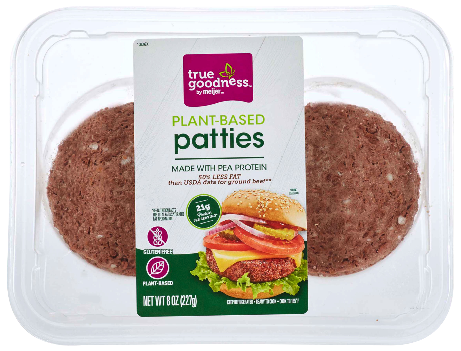 slide 1 of 2, True Goodness Plant-Based Burger Patties, 8 oz, 2 ct, 2 ct; 8 oz