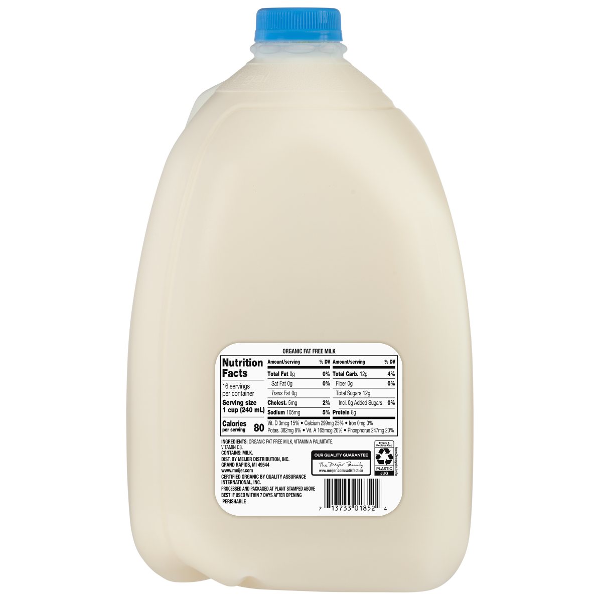 slide 2 of 2, True Goodness Organic Fat Free Milk, Gallon, 1 gal