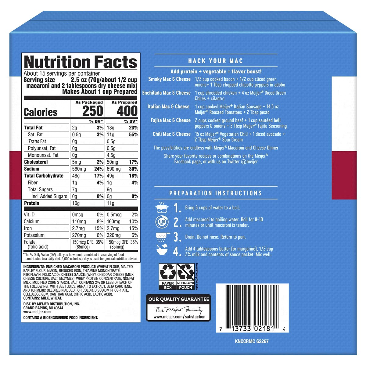 slide 2 of 2, Meijer Mac N Cheese Thick N Cheesy Elbows, 5 ct