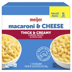 Meijer Macaroni And Cheese, Thick And Creamy Cheese Sauce, 36.25 Oz, 5 Pk