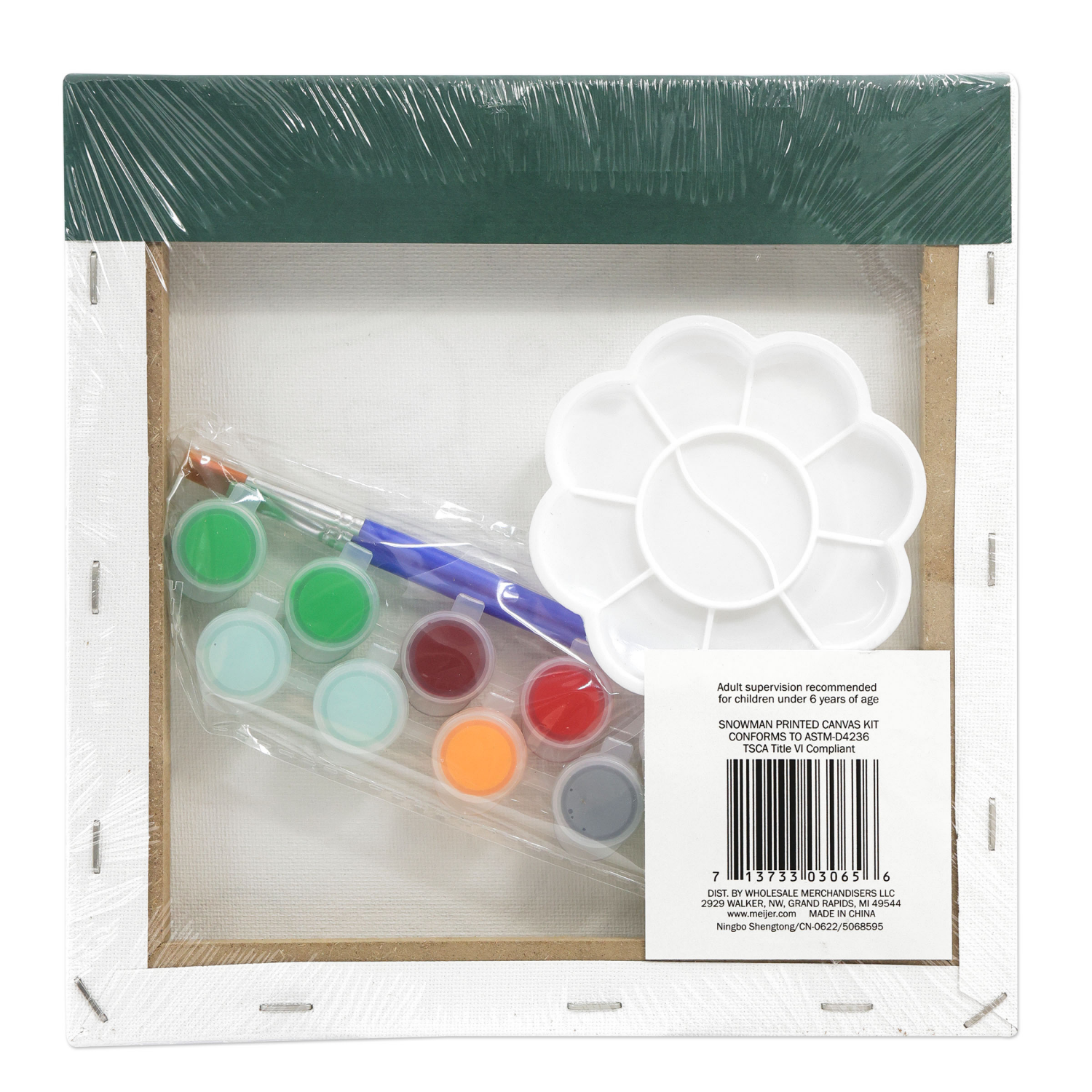 slide 2 of 2, Mcs Snowman Printed Canvas Kit, 8 in x 8 in