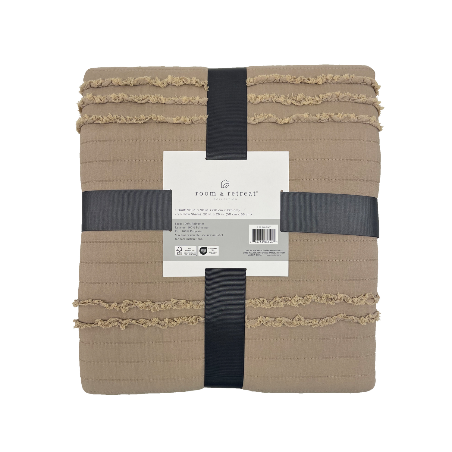 slide 2 of 4, Room & Retreat Raw Edge Mini Quilt Set QN, 1 ct