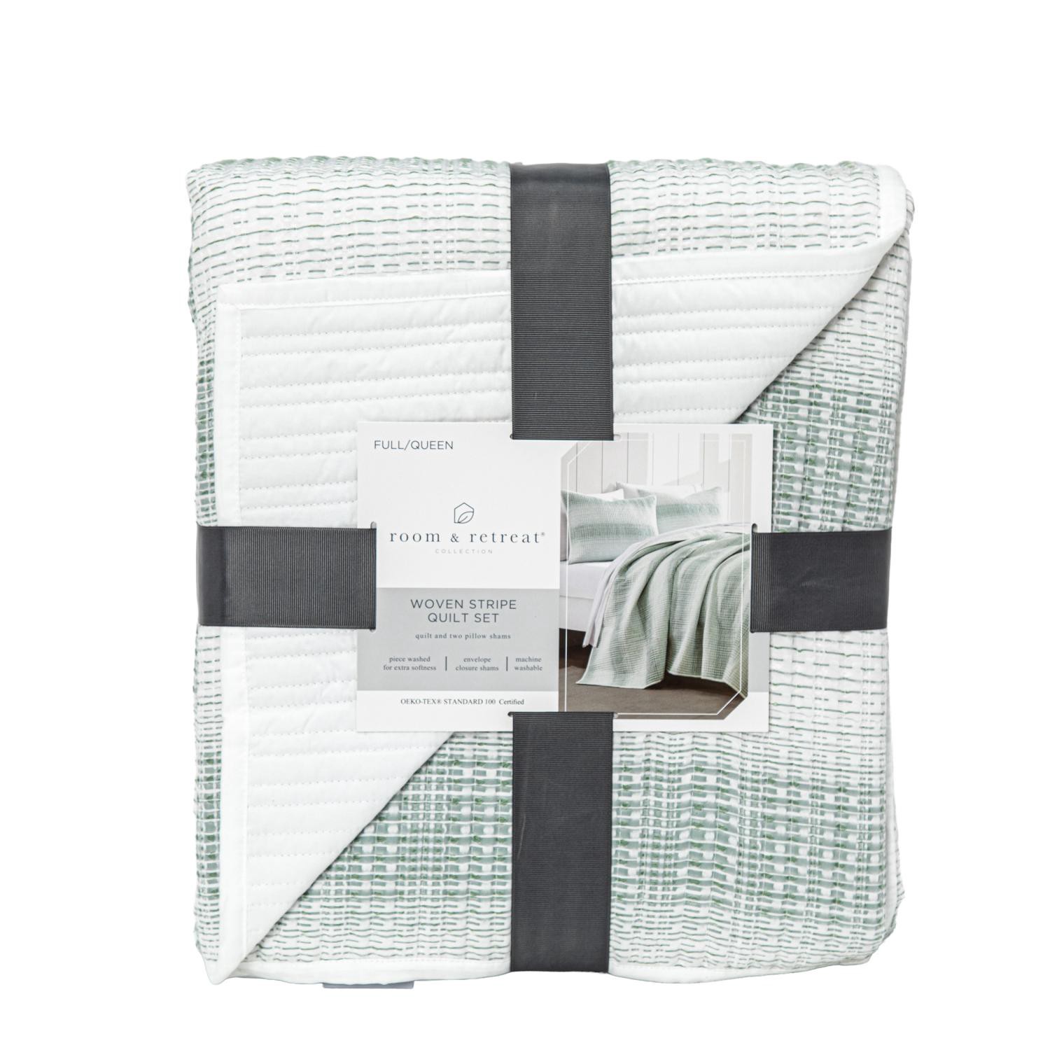 slide 1 of 5, Dante Stripe Quilt Set, Full/queen, 1 ct