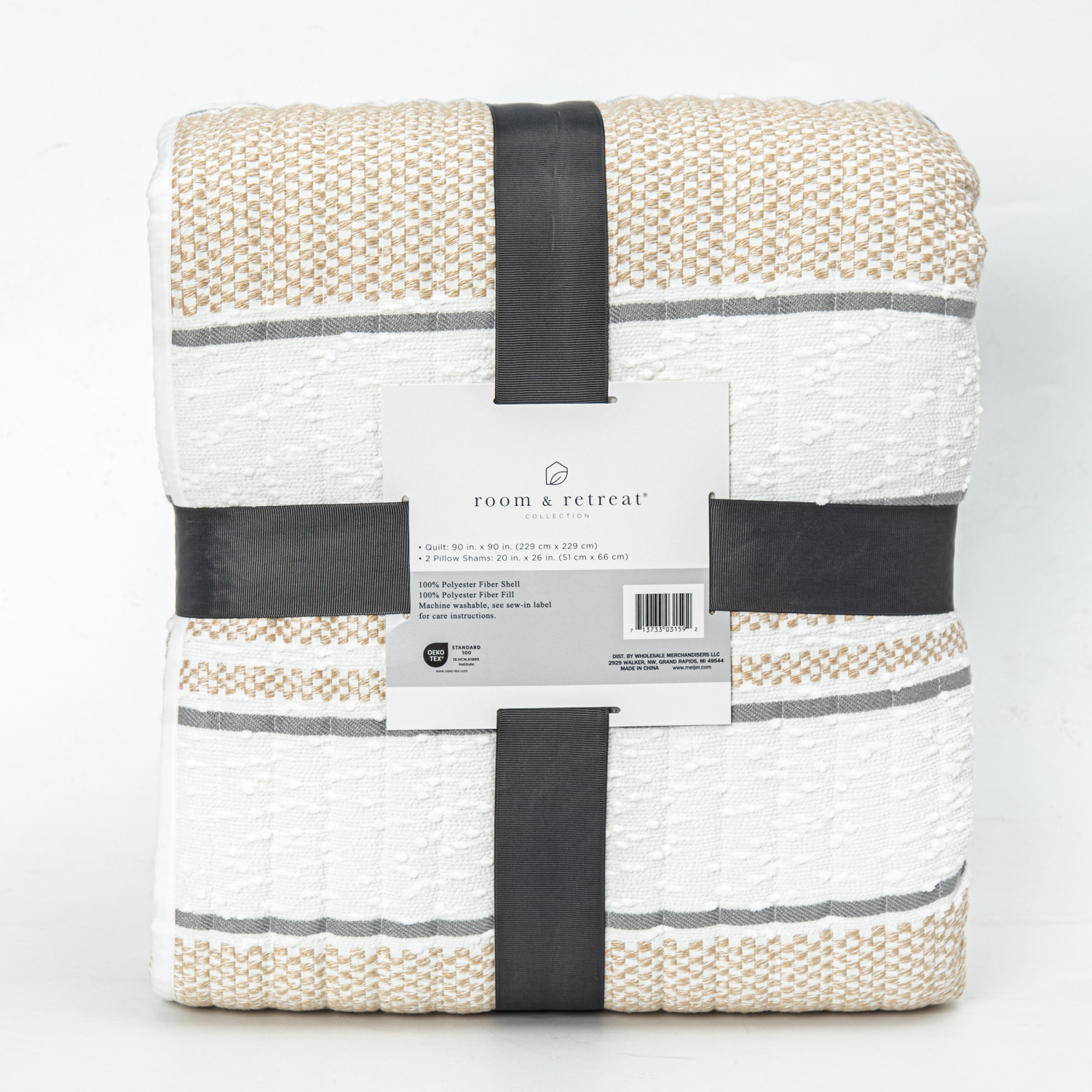 slide 2 of 4, Room & Retreat Cabana Woven Stripe Quilt Set Fq, 1 ct