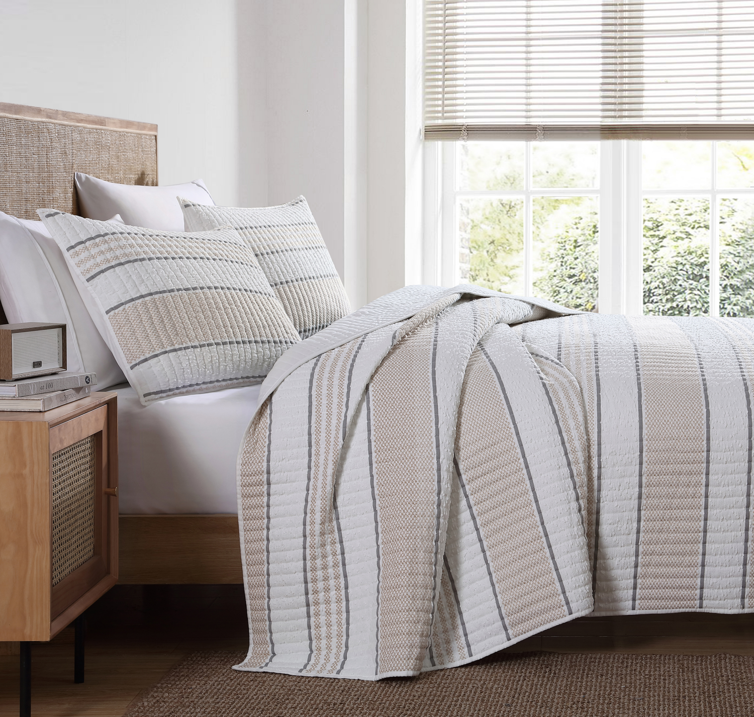 slide 3 of 4, Room & Retreat Cabana Woven Stripe Quilt Set Fq, 1 ct