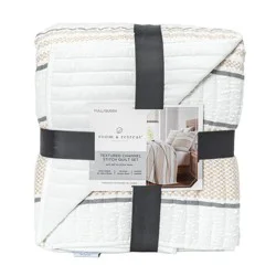 Room & Retreat Cabana Woven Stripe Quilt Set Fq