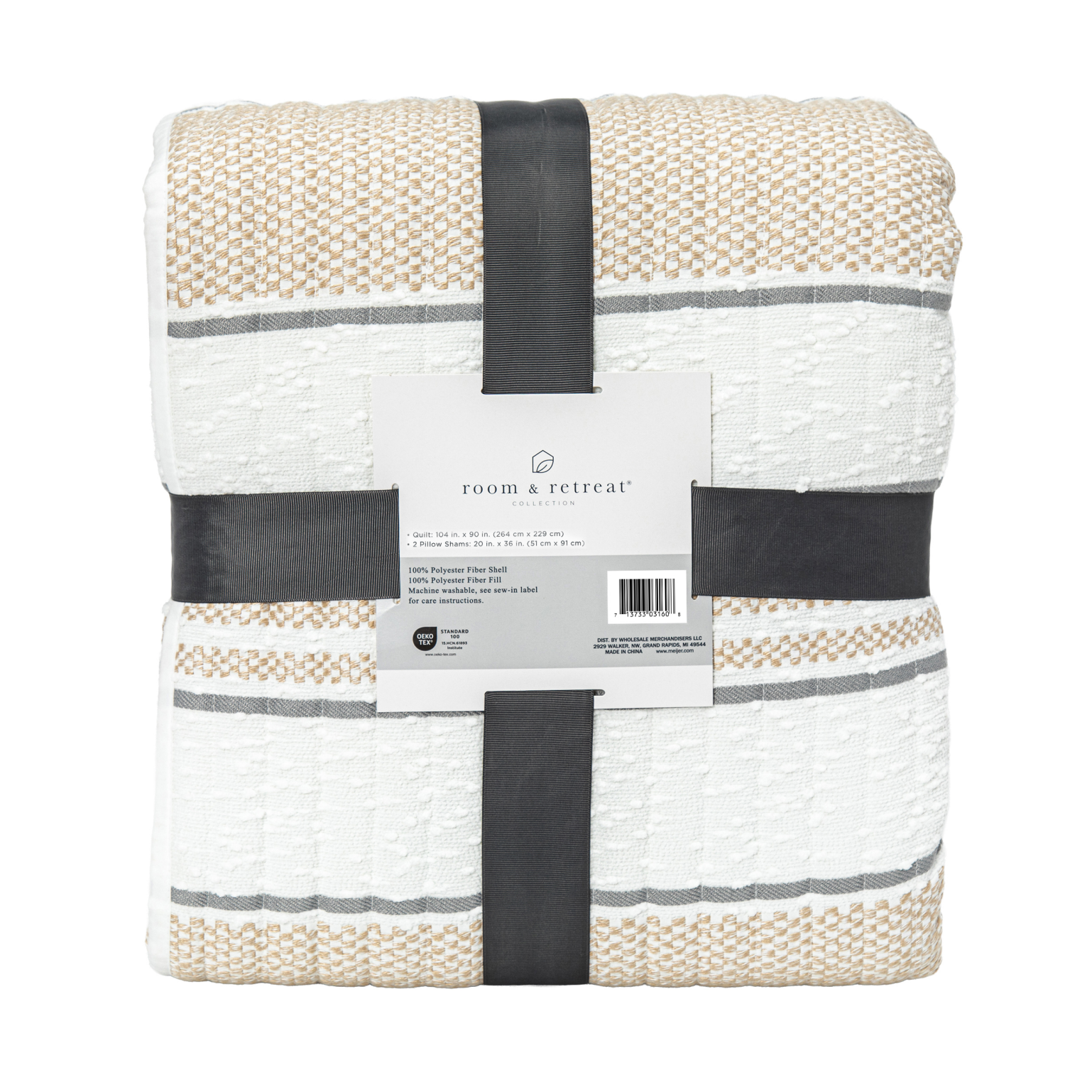 slide 2 of 5, Room & Retreat Cabana Woven Stripe Quilt Set King, 1 ct