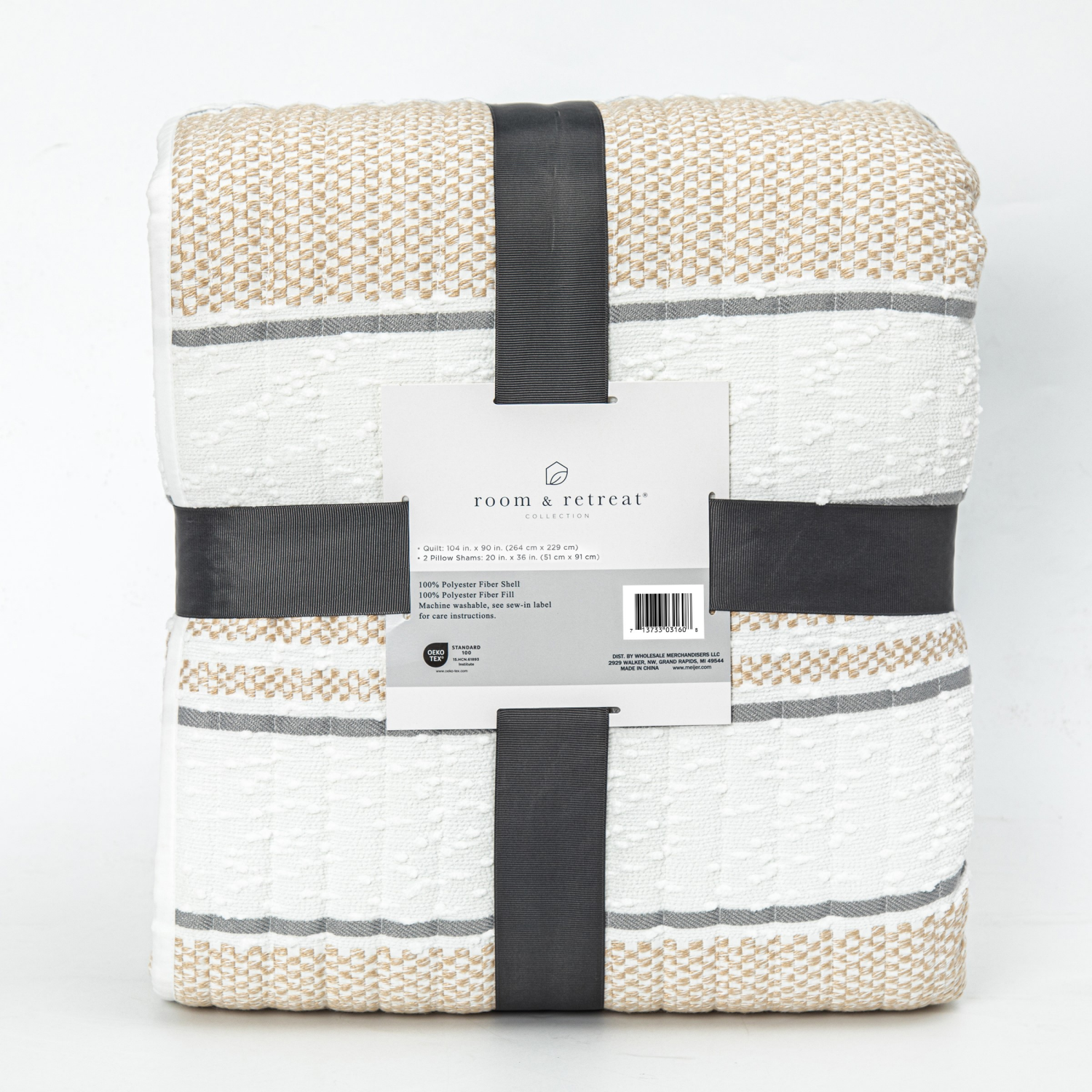 slide 5 of 5, Room & Retreat Cabana Woven Stripe Quilt Set King, 1 ct