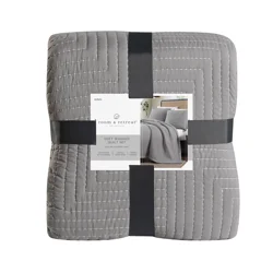 ROOM & RETREAT HAMILTON QUILT SET GREY KING
