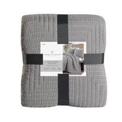 ROOM & RETREAT HAMILTON QUILT SET GREY KING