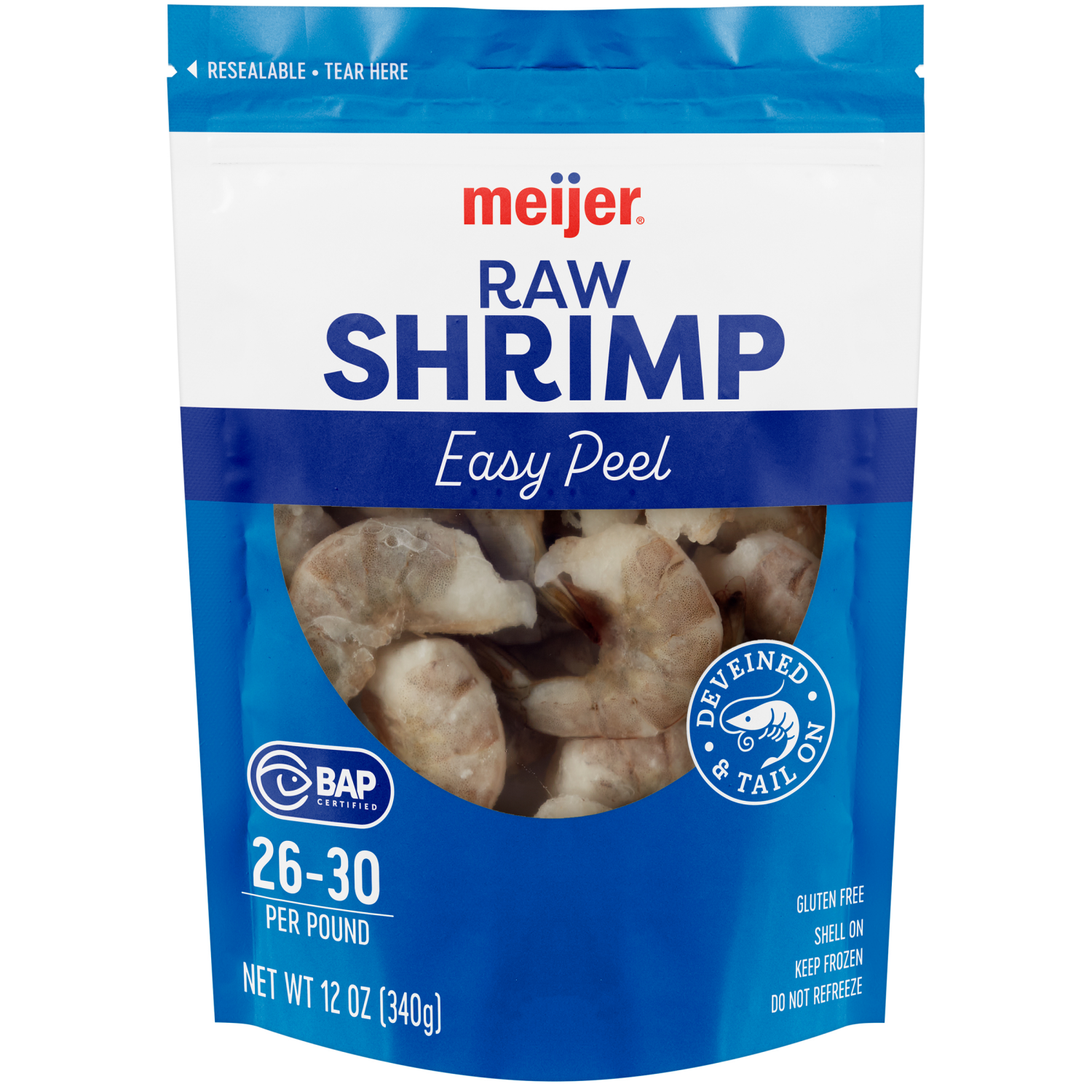 slide 1 of 2, Meijer Raw Shrimp, Easy Peel, 26/30 Per Pound, 12 oz, 12 oz