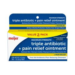 Meijer Maximum Strength Triple Antibiotic + Pain Relief Ointment