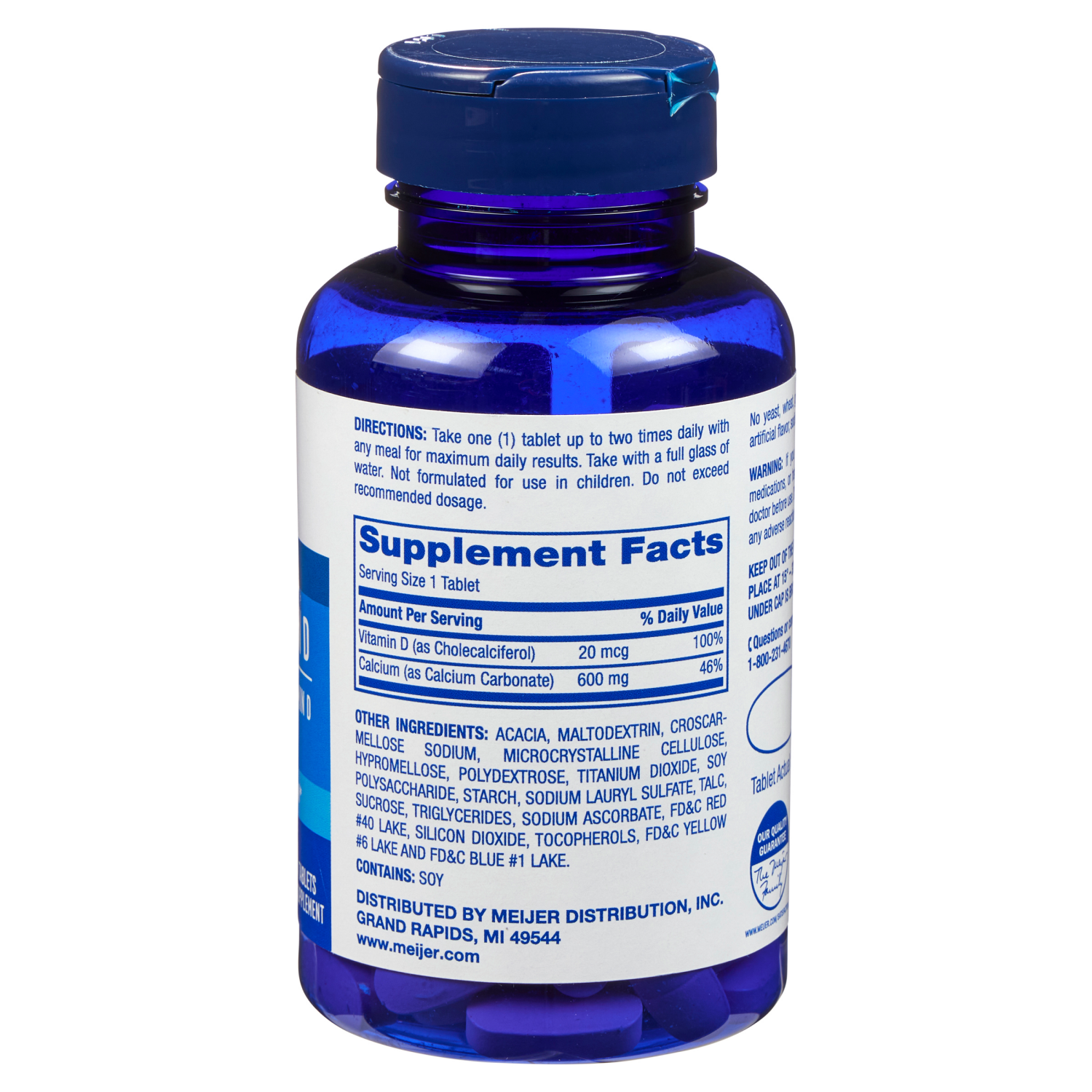 slide 3 of 3, Meijer Wellness Meijer Calcium & Vitamin D3 800 IU Tablets, 100 ct