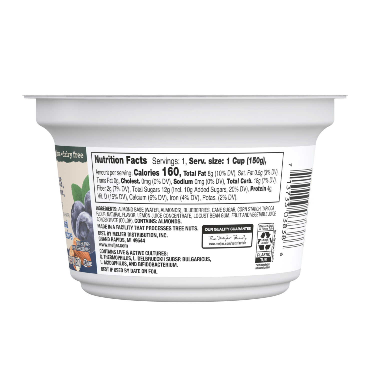 slide 2 of 5, True Goodness Almond Milk Yogurt, Blueberry, 5.3 oz