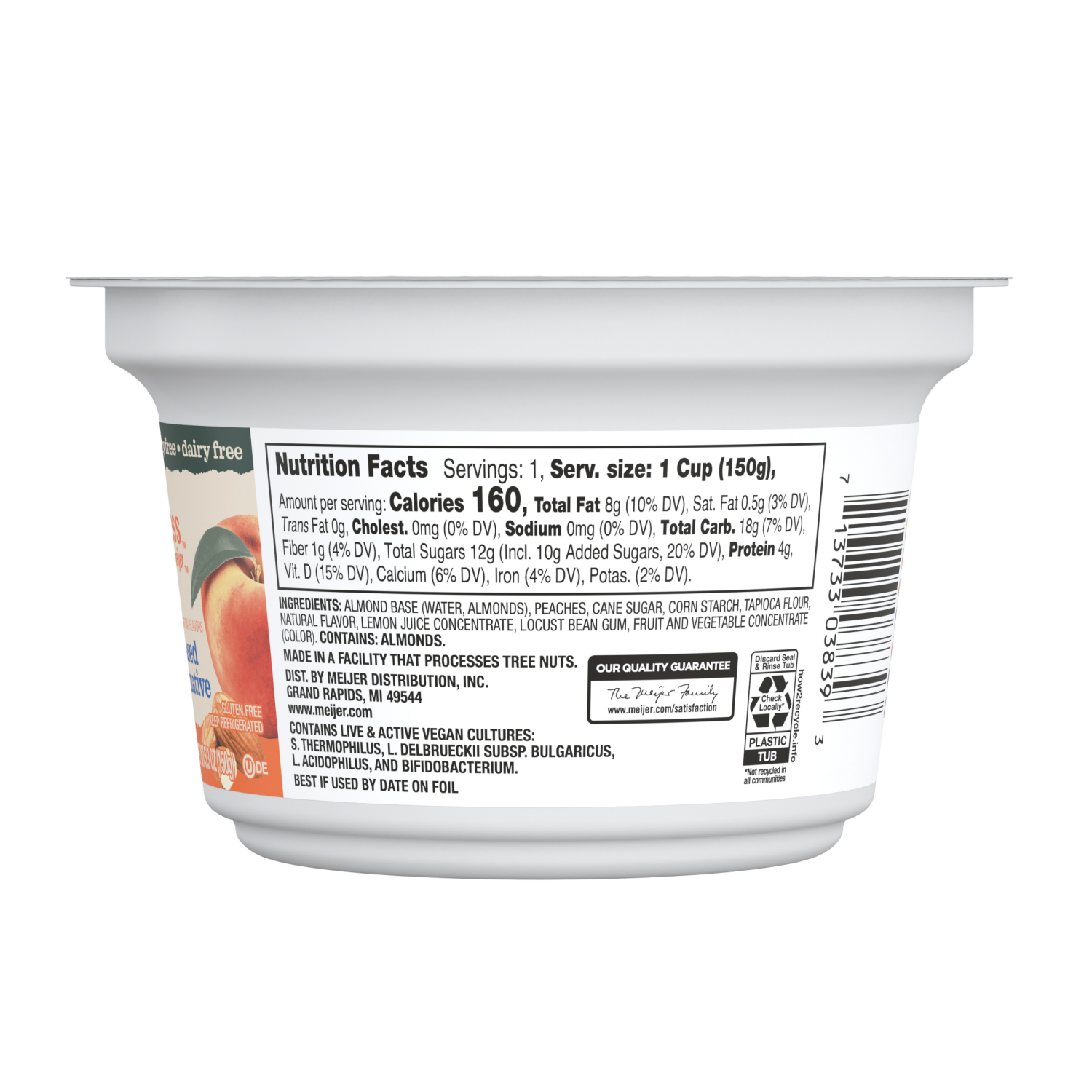 slide 2 of 5, True Goodness Almond Milk Yogurt, Peach - 5.3 oz, 5.3 oz