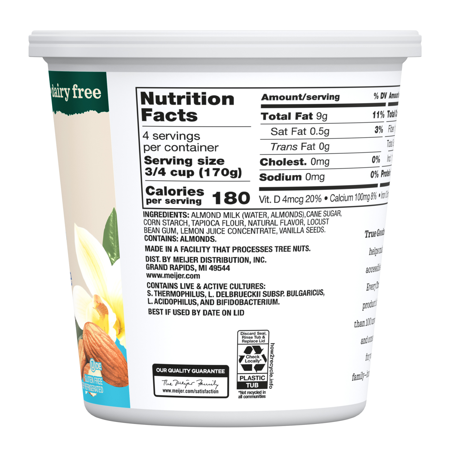 slide 2 of 4, True Goodness Almond Milk Yogurt Vanilla - 24 oz, 24 oz