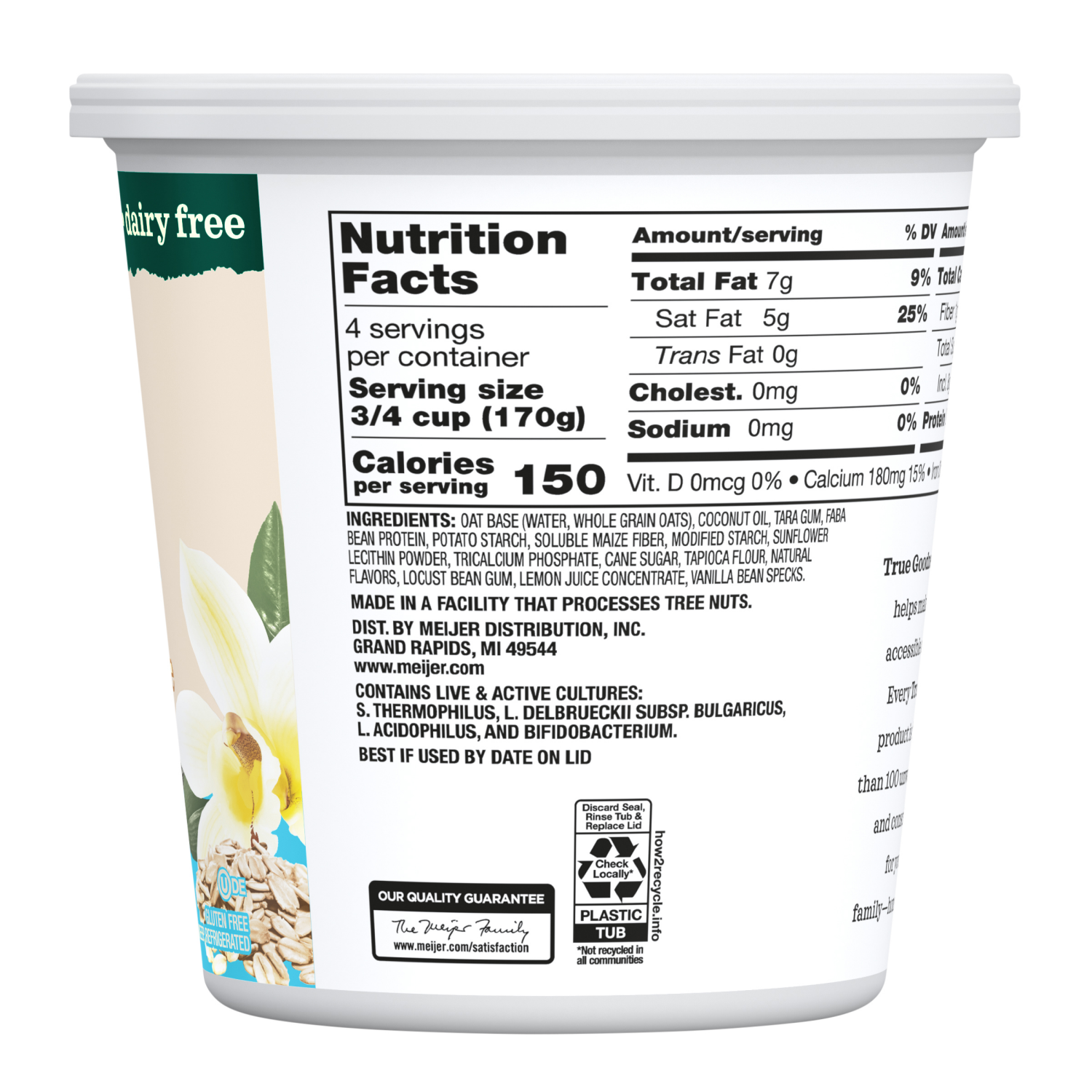 slide 2 of 4, True Goodness Oat Milk Yogurt, Vanilla, 24 oz