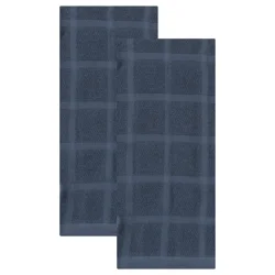 Room & Retreat 2pk Solid Kitchen Towel Midnight, 18 in x 28 in