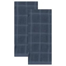 Room & Retreat 2pk Solid Kitchen Towel Midnight, 18 in x 28 in