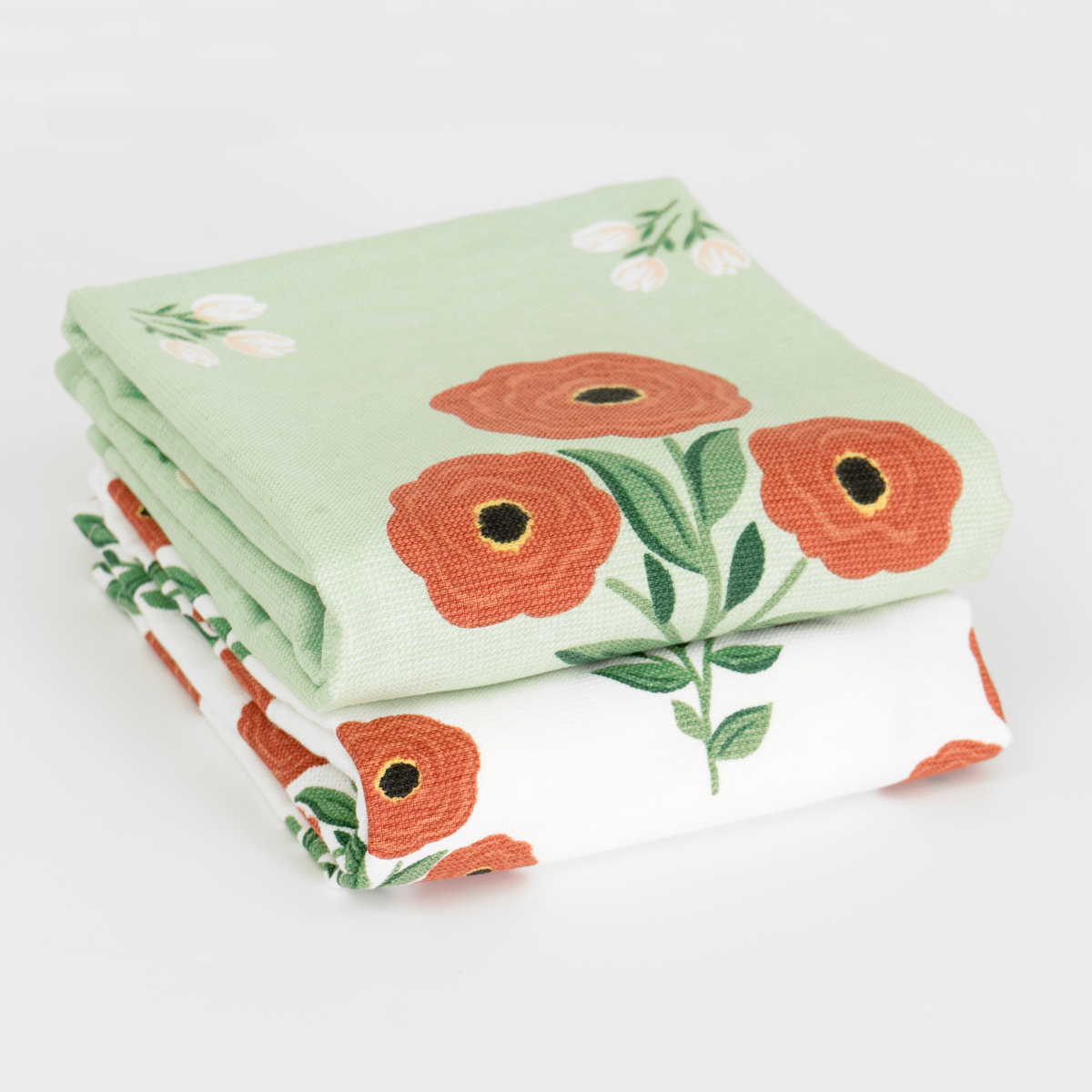 slide 2 of 2, Meijer Corporate Seasonal MCS Spring Rose Stamp Coordinate 2pc Kitchen Towel Set, 16 in x 26 in, 2 ct