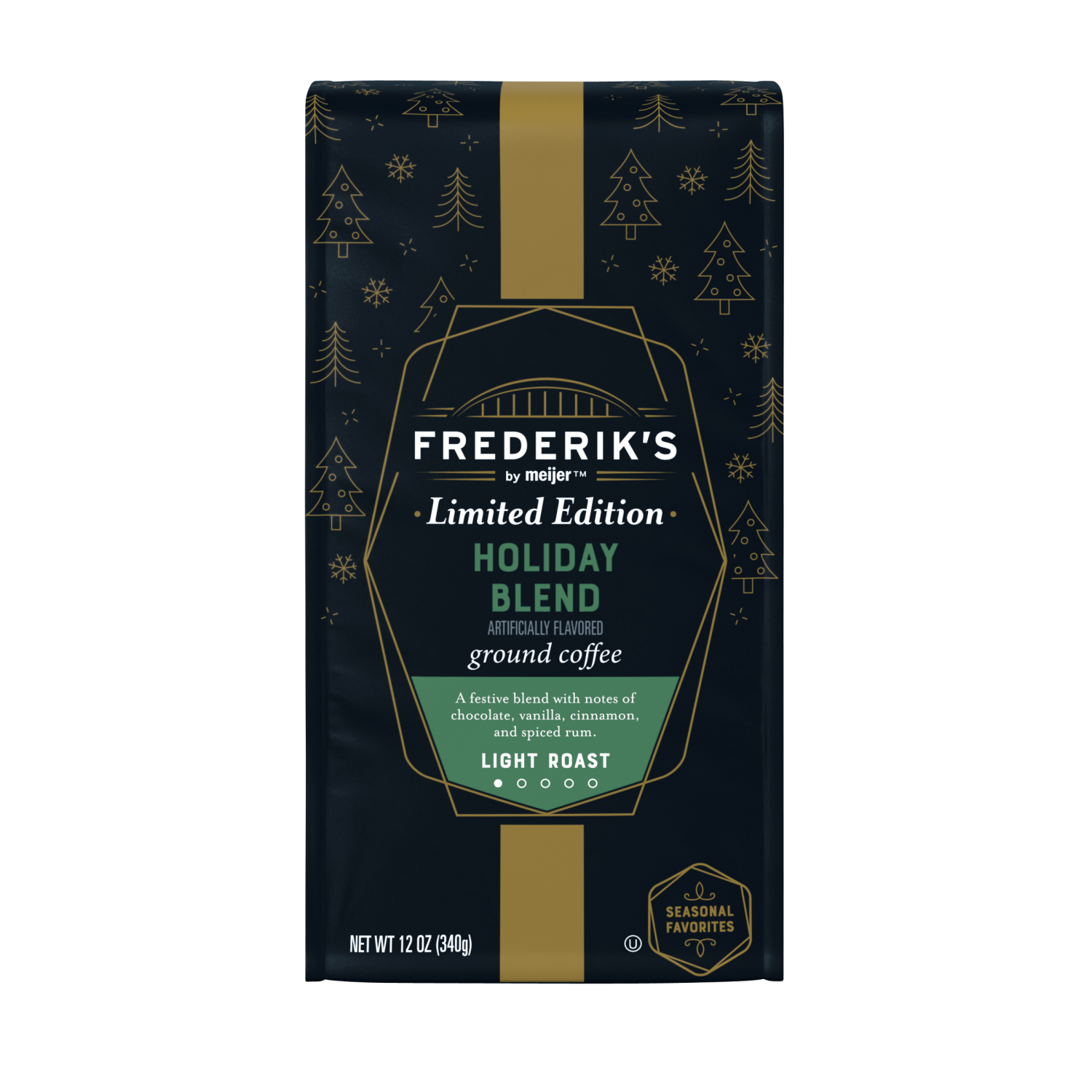 slide 1 of 5, FREDERIKS BY MEIJER Frederik'S Coffee Grnd Holiday Blend - 12 oz, 12 oz
