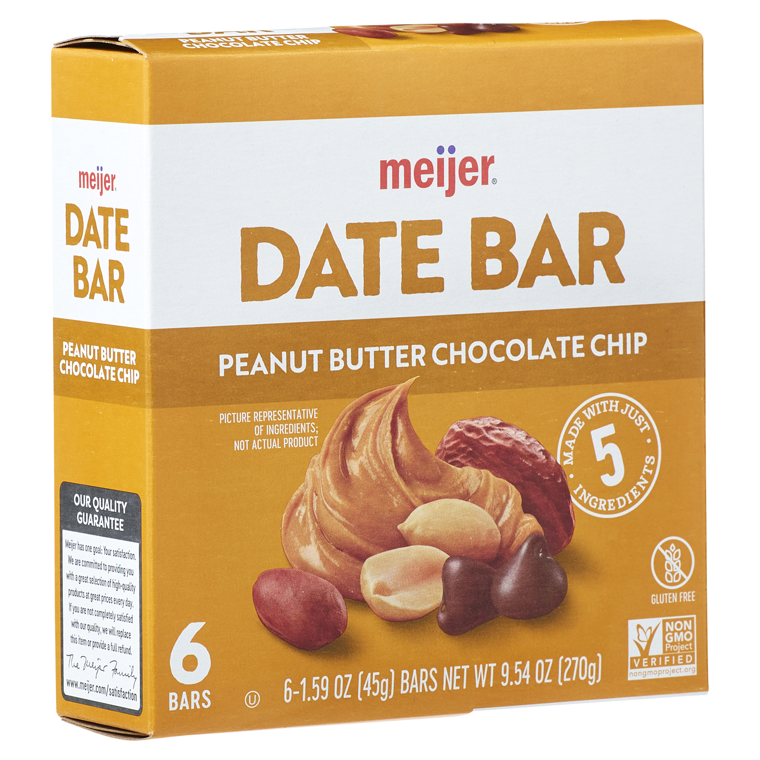 slide 4 of 5, Meijer Date Bar Peanut Choc Chip /, 6 ct; 1.59 oz