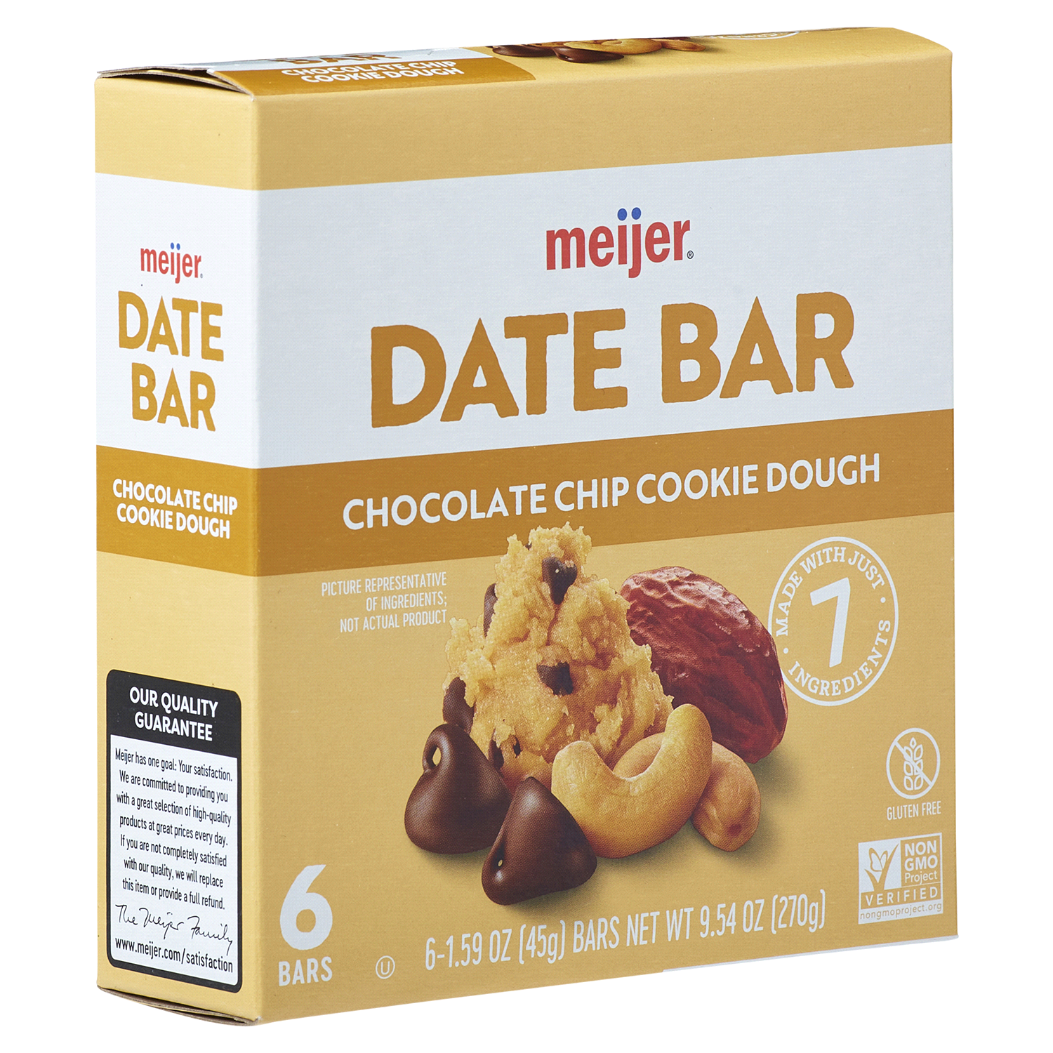 slide 4 of 5, Meijer Date Bar Choc Chip Cookie Dough /, 6 ct; 1.59 oz