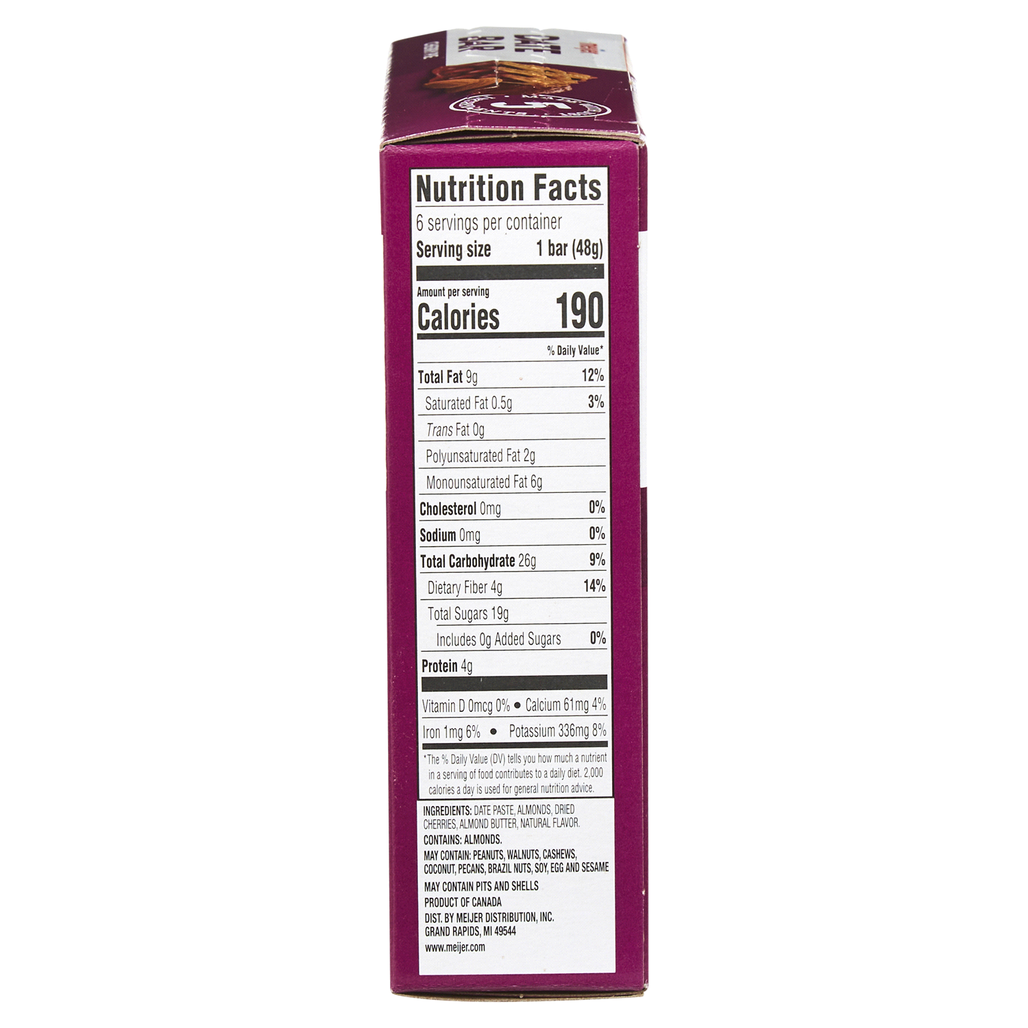 slide 3 of 5, Meijer Chewy Date Bar, Cherry Pie, 6 ct