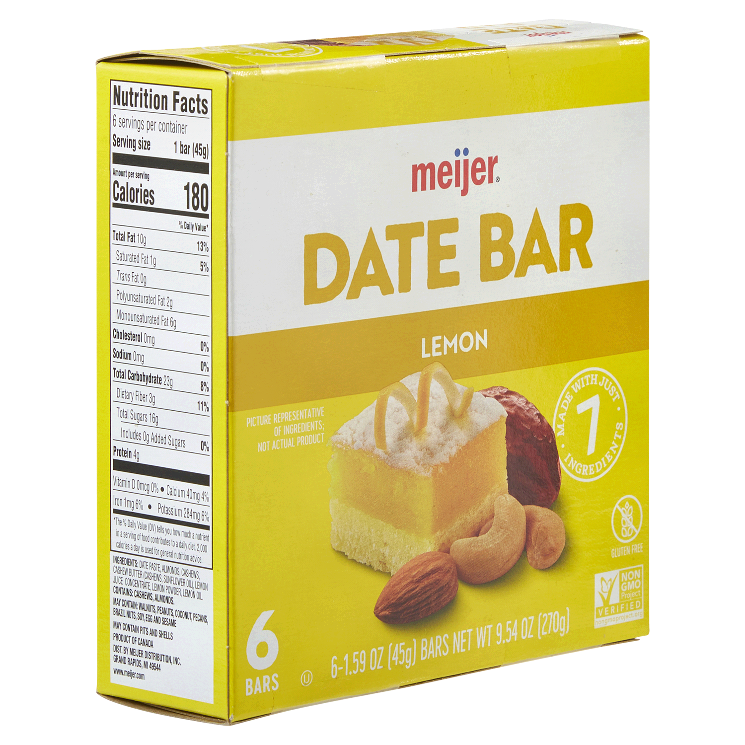 slide 4 of 5, Meijer Date Bar Lemon - 6/1.59 oz, 6/1.59 oz