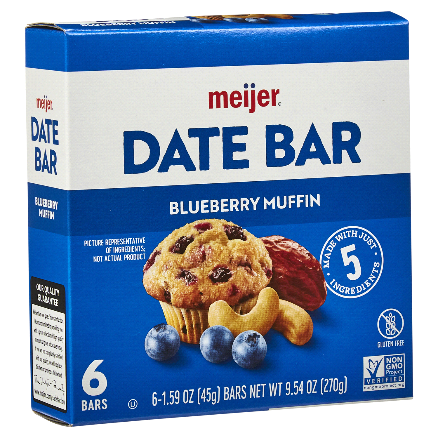 slide 4 of 5, Meijer Date Bar Blueberry Muffin /, 6 ct; 1.59 oz