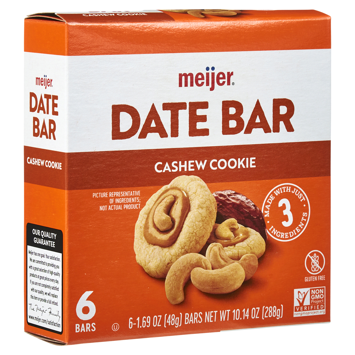 slide 4 of 5, Meijer Cashew Cookie Date Bars, 6ct, 6 ct