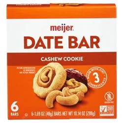 Meijer Cashew Cookie Date Bars, 6ct