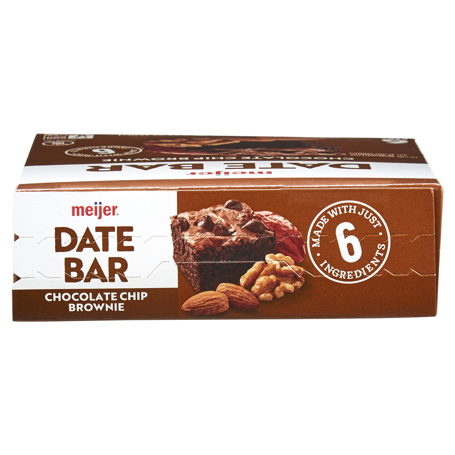 slide 5 of 5, Meijer Chewy Date Bar, Chocolate Chip Brownie, 6 ct