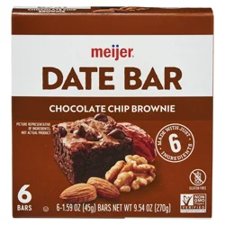 Meijer Chewy Date Bar, Chocolate Chip Brownie
