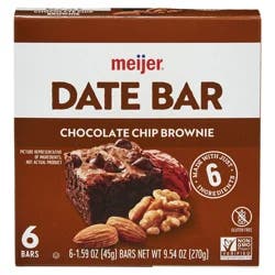 Meijer Chewy Date Bar, Chocolate Chip Brownie
