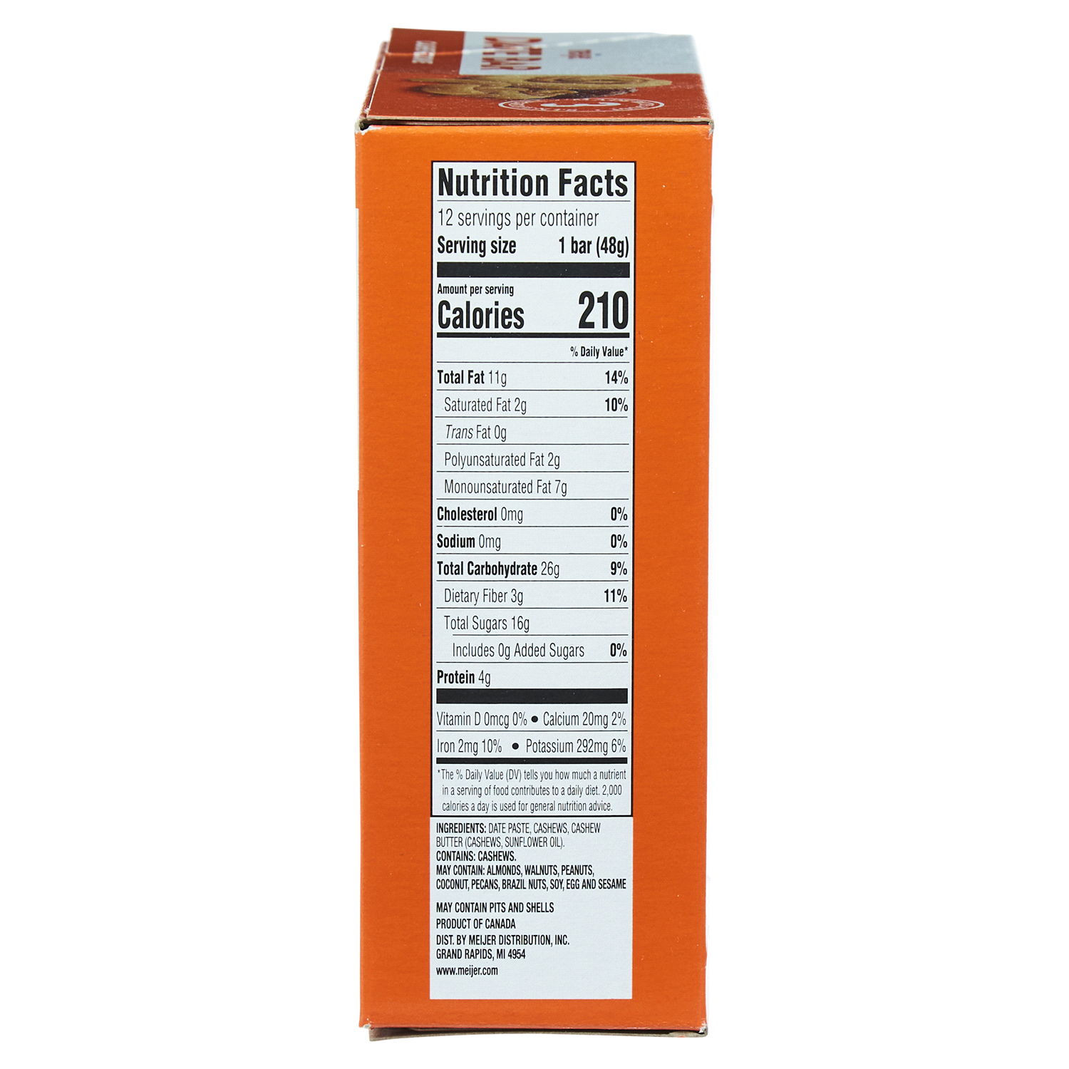 slide 5 of 5, Meijer Chewy Date Bar, Cashew Cookie, 12 ct