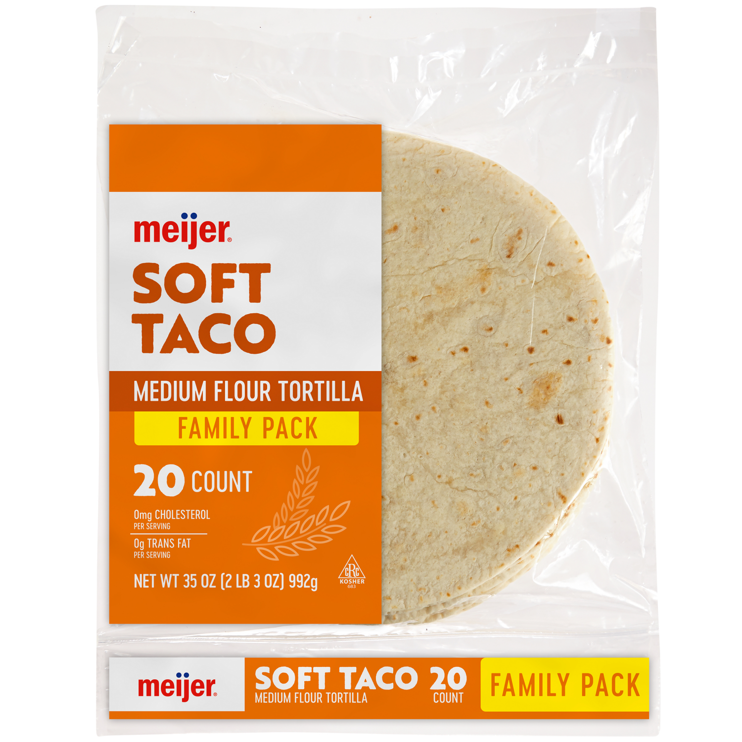 slide 1 of 2, Meijer Soft Taco Flour Tortillas, 20 ct